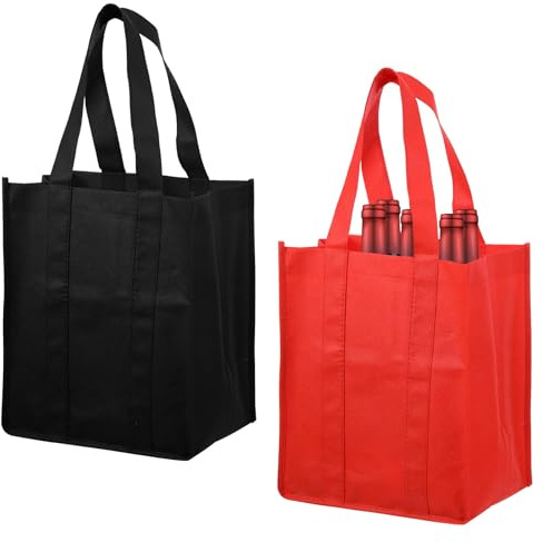 Classicseali 2 stycken flaskfickor, 6 flaskor, flaskfickor, flasklåda, återanvändbar flaskhållare för förvaring och transport av vin champagne (31 x 25 x 18 cm)