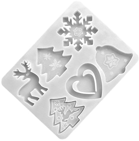 UIEXAY Stampo per Natale in in silicone per Natale, stampi in silicone per Natale, albero di Natale, fiocco di neve, stelle, resina epossidica per decorazioni natalizie