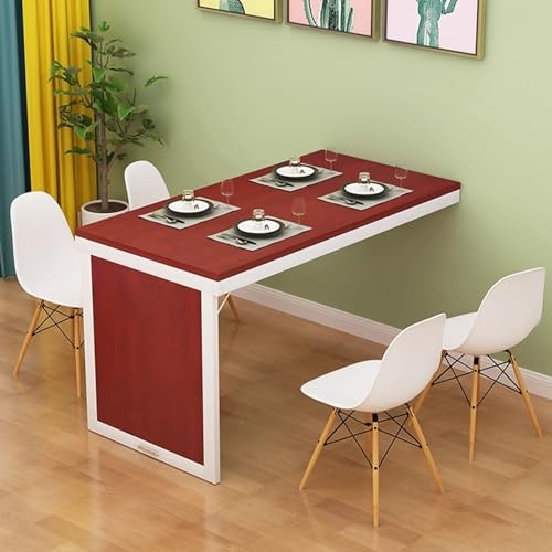 Platzsparender Wand-Klapptisch mit versteckter Stützstange, multifunktional, modernes Design für Esszimmer, Küche, Schlafzimmer, kompakte Größe, 78,7 x 40,6 cm, Farbe D + weißer Rahmen