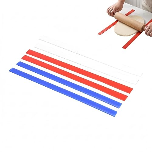 WAHEWUD Strisce di perfezione, guide per mattarello resistenti, facili da riporre e da pulire, strisce di misurazione per la guida dello spessore della pasta frolla per biscotti