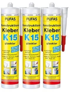 Vorteilspack PUFAS Konstruktions-Kleber K15 glasklar 3 x 0,3 kg