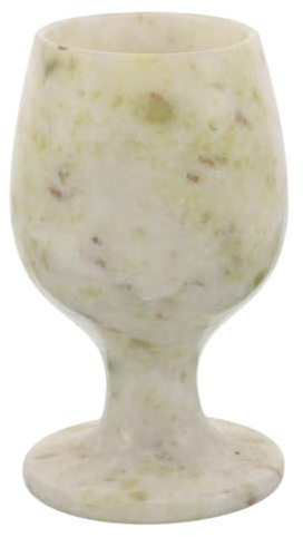 HIAKDOFT Calice Vintage en Jade Bleu Lantian 52X85 MM – Gobelet Médiéval en Pierre Naturelle Coupe à Vin Rétro Isolante Première Communion et Décor Cérémonial