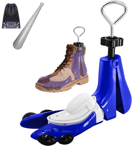 eachway Shoe Stretcher Professional Boot Stretcher Pair 4-Way Shoe Expander Widener Adjustable Width Length for Wide Feet(S (Women Size 7-12, Men's 6-10) 1 Pcs Blue 1pc, Not a Pair)