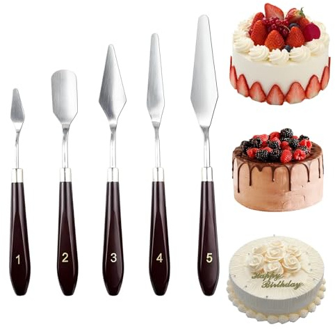 5-Teiliges Spatelset, Abgewinkelte Spatel,Tortenspachtel,Geeignet Für Kuchen, Butter Und Gebäck | Geeignet Für Kuchen, Butter Und Gebäck