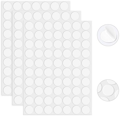 NUTKIT 280 Stk Doppelseitige Klebepunkte, Rund Transparente Klebepads,Ø20mm | Stark Klein Selbstklebende Klebepunkte, Abnehmbar Doppelseitige Punkte Aufkleber für DIY Foto Ballon Heim Papier Party Deko