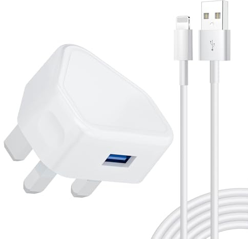 iPhone Charger Plug and Cable,Old Apple i Phone USB Lightening Charger Cable and Plug with Lead 5V/1A/5W Charging for iPhone 14/13/12/11 10 Xs Max XR X 8 7 6 6S 5 5C 5S SE