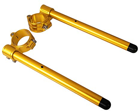 45mm Stummellenker Aufstecklenker CNC Aluminium 7/8 Zoll Rohre Motorradzubehör für CBR600RR 2003-2004 für CBR900RR 1993-1999 für GSXR600 1997-2003 (Gold)