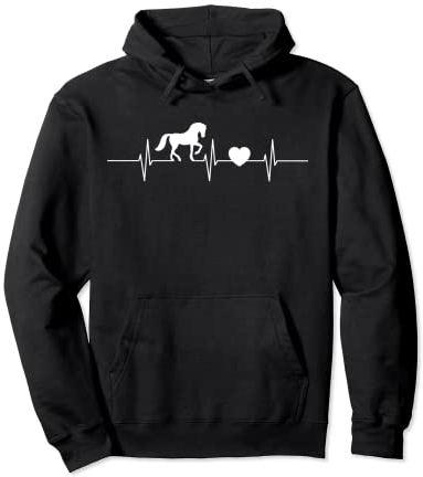 Herzschlag Pferd Liebe Frequenz Puls Liebhaber Reiterin Herz Pullover Hoodie