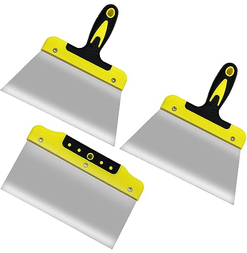 8 Inch Spachtel Set 3 Stücke Edelstahl Malerspachtel Set Putty Messer Spachtel Set Malerspachtel mit Rutschfestem Palettenmesser Kratzer Trockenbau Malerspachtel Werkzeug zum Tapeten Wände Abkratzen