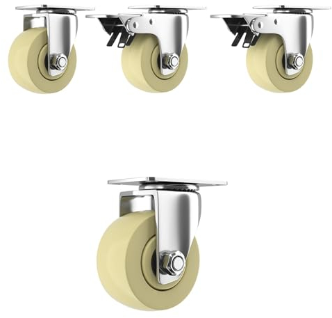Schwerlastrollen, Transportrollen, 360-Grad-Rotation, Geräuscharmen Rollen Mit Gebremsten, Doppelt Kugelgelagerte Transportrollen Lenkbar, Lenkrollen für Viele Bodenarten (Size : 5IN(2STEERABLE 2WITH