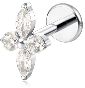 Limerencia 18G Piercing Oreja Titanio, F136 Pendientes Titanio Mujer 6 8 10mm Piercing Helix Hipoalergénico, Conch Tragus Cartílago para Oidos Sensibles para Hombre y Mujer.