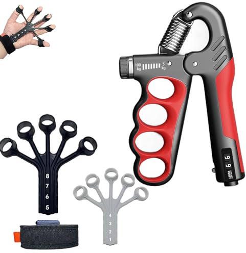 Handtrainer Fingertrainer,Unterarmtrainer,5-100kg Griffkraft trainer,8 Widerstandsstufen von hand trainingsgerät,3-teiliges Hand training set,Aktualisierung Sportler und Handtrainer Fingertraine