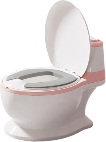 COO11 22CM Baby Potty Training Toilet Seat with Cushion Pad, Toilet Paper Storage, Removable Bowl, Portable Easy Clean Urinal Pot for Boys and Girls Ages 1-4 Years (Pink)