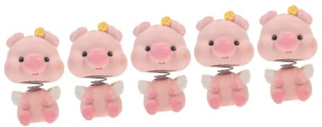 TOYANDONA 5stücke Wackelkopf Schwein Figurine Für Auto Adorable Shaking Pig Dekoration Für Armaturenbrett Niedliche Resin Craft Statue Als Für Autofans Und Wohnkultur