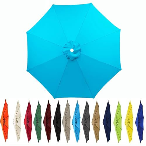 JORTUIO Outdoor Patio Umbrella Replacement Canopy,6 Ribs/8 Ribs Umbrella Canopy Cover, Protective Replacement Parasol Fabric Standby Cover,Canopy Only(Color17,8.2ft(2.5m)/6ribs)