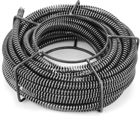 Spirale per la pulizia dei tubi, Ø 16 mm, lunghezza 8 m, spirale per tubo di larghezza Ø 30 – 100 mm, albero flessibile per la pulizia dei tubi, pulitore per tubi