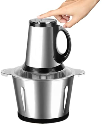 Tritacarne elettrico, utensile da cucina compatto per tagliare, mescolare, porzioni, tuttofare portatile per macedonia, cucina, campeggio