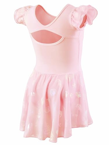 GroYolan Body Danza Bambina con Gonna tutù, Stampa Meduse - Abito da Ballerina a Maniche Corte per Danza Classica e Ginnastica, Costume Spettacolo
