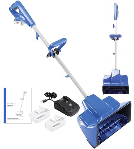 LYJIANGXIN Pala Quitanieves InaláMbrica De 24 V, Quitanieves EléCtrico con Mango Ajustable, Potente Motor Y Mango Ajustable, Incluye BateríA De 4 Ah Y Cargador RáPido para Quitar Nieve En Exteriores