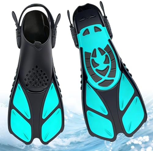 Schnorchelflossen für Erwachsene Unisex, Verstellbare Schnorchelflossen mit Offener Ferse, kurzflossen Erwachsene für schwimmtraining, Schnorcheln & Aquafitness