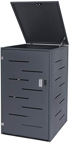 Mülltonnenverkleidung HWC-E83, Mülltonnenbox Mülltonnenabdeckung, erweiterbar 117x66x80cm - anthrazit, Stahl 33kg