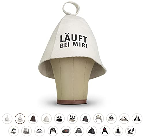 LoWell® Saunahut - Filzhut für Damen und Herren inkl. Sauna-Ratgeber - Ideales Sauna Zubehör für ein einzigartiges Wellness Erlebnis - Läuft bei mir! - Saunamütze Saunakappe
