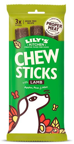Lily's Kitchen Chew Sticks with Lamb - Grain Free Natural Dental Dog Treats (1 Packs of 3 Chews)