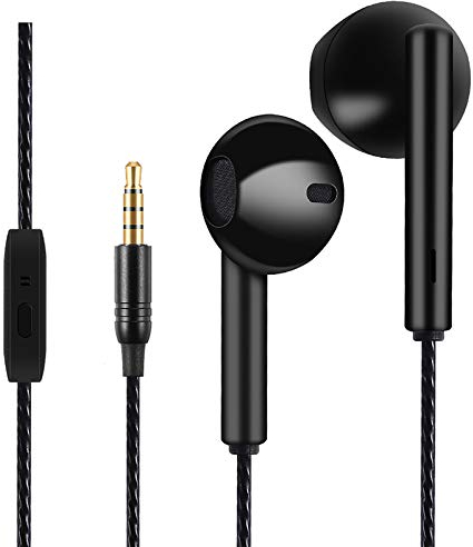 GAMURRY Auricolari in-ear con cavo, stereo Bass Earphones, con funzione microfono e riduzione del rumore, cavo senza tangle, cuffie da 3,5 mm, per Galaxy, Huawei, MP3 e altri dispositivi audio ecc