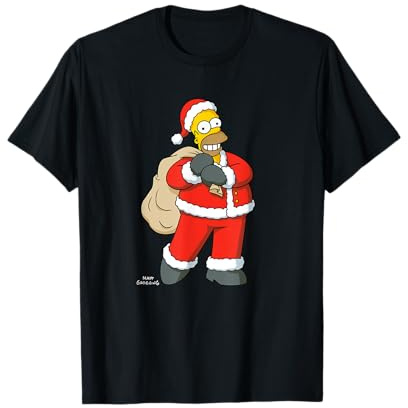 The Simpsons Holiday Christmas Homer Simpson as Santa Claus Camiseta