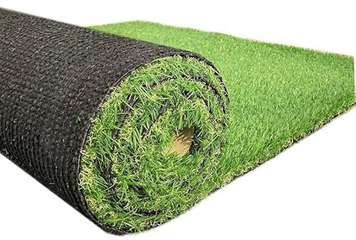 Cestavie Tappeto in erba artificiale Astroturf, 2,8 x 3,5 m, per interni ed esterni, per cani, con retro in gomma con drenaggio, facile da installare e pulire