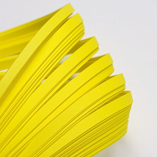Craftdady 1200 Streifen Quilling Papierstreifen 530 x 5 mm gelb für DIY Handwerk Quilling Papier Malerei Wanddekoration