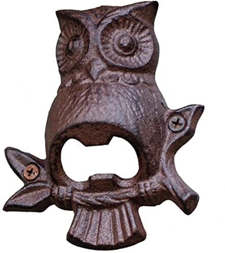 Danlai Wall Mount Bottle Opener Wrought Iron Beer Bottle Opener Owl Cast Iron Ornaments Restaurants Bars Wall Hanging Animal Decoration