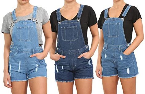 Girls Kids Denim Dungaree Short Length Pinafore Jumpsuit Play Suit UK Size 8Yrs to 14Years (10-11 Years, Mid Wash)