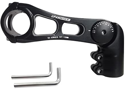 UPANBIKE Fahrradvorbau verstellbar 31,8 mm 130 Grad 75 mm 95 mm 130 mm Lenkerverlängerung aus Aluminiumlegierung für MTB BMX Mountainbike Rennrad