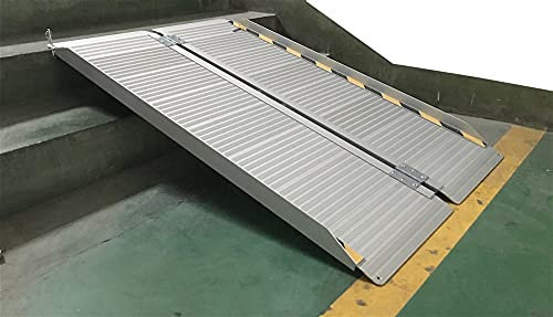 Aluminiumrampen für Treppen zu Hause, zusammenklappbare Rollstuhlrampe, tragbare Schwellenrampe, für Handicaps, Türen, Scooter, hält bis zu 661 lbs (Size : 150x73cm/59.1x28.7in)