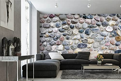 Vlies Fototapete STEINFLIESEN 375 x 250 cm (inkl. Kleister) - Vlies Tapete, Wandtapete, Wandbilder - Tapete für Wohnzimmer Schlafzimmer, Büro, Küche - Montagefertig