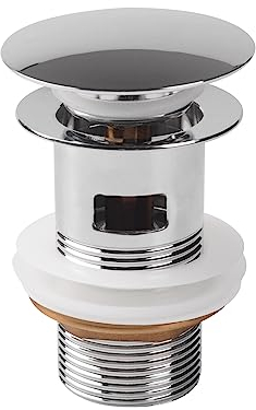 Pop-Up Drain Valve, Tool-Free Installation, Drain Valve with Overflow, Universal Drain Fitting Valve, Sink Plug for Sink and Washbasin Modern