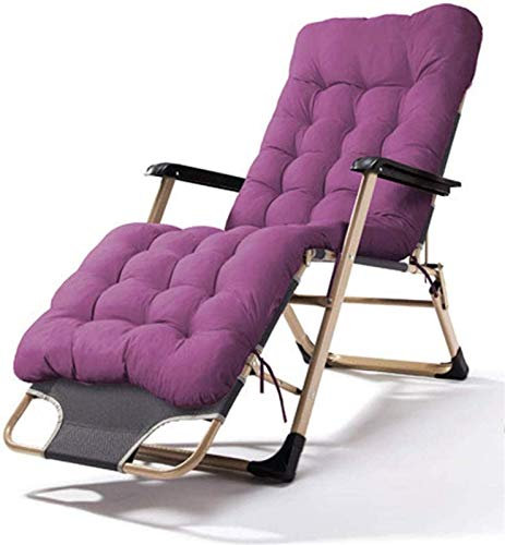 Sillón reclinable Lazy Tumbona Balancín Plegable Jardín Mecedora Tumbona Sillón reclinable al Aire Libre Asiento Sling Silla con reposacabezas Camping Turismo Marrón (Color : Brown) (Púrpura