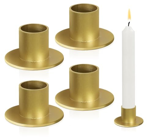 Kerzenhalter für Stabkerzen,4 Stück Golden Adventskranz Stabkerzenhalter,Adventskerzenhalter Metall,Candle Holder,Kerzen Ständer,für Party, Hochzeit, Jubiläum Dekoration,Themed Party Supplies-03