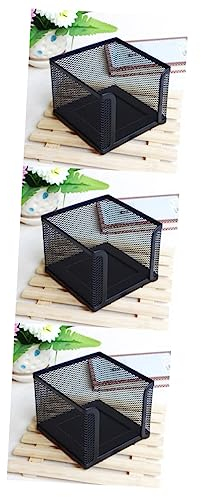 Operitacx 3stücke Schreibtisch Organizer Aus Metallgewebe Notizbox Für Haftnotizen Eleganter Zettelhalter Schwarz Für Büro Und Zuhause Ergonomisches Design Für Optimale Handhabung