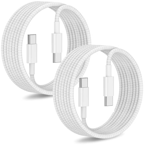 2 Pack Cables Tipo C a Tipo C 3m de Carga Rápida para Apple iPhone 17/16/15 | USB C a USB C [Apple MFi Certified] de nylon trenzado, carga rápida para Samsung Galaxy S26/S25/S24/S23 Ultra, MacBook y iPad