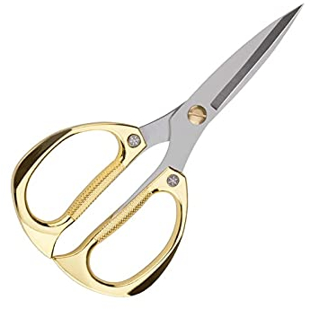 Bastelschere, Schneiderschere aus Edelstahl for Haushalt, Küche und Büro – 19 cm – goldene Schere