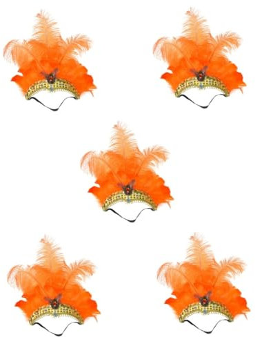 Beavorty 5stücke Headdress Mit Federn Und Strass Anpassbare Haarband Für Kostüme Und Festivals Für Cosplay Und Tanzaufführungen Farbenfrohes Design