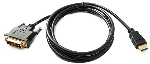 System-S DVI D Kabel 180 cm 24 + 1 Stecker zu HDMI 1.4 Standard Stecker vergoldet 2K 30 Hz Full HD 144 Hz