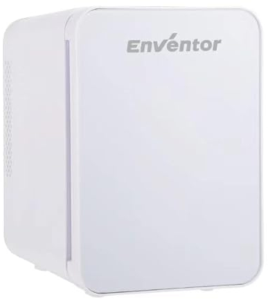 Enventor Frigorifero Piccolo 4L Bianco, 6 Lattine Mini Frigo da Camera, Frigo Piccolo 12V/220V con Funzioni Raffreddamento e Riscaldamento, Frigo Portatile per Auto, Cosmetici, Bevande, Frutta