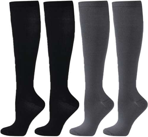 BISOUSOX Kompressionssocken 15-20 mmHg für Damen Herren Schwangerschaft Fahrradsocken Stützstrümpfe zur Durchblutungsförderung bei langen Stehzeiten,Reisen,Sport,Laufen gegen müde Beine&Schwellungen