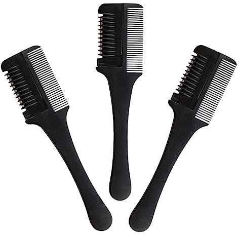 Beatifufu 3pièces Peigne à Couper Cheveux Outils De Coupe Pour Coiffeurs Tondeuses Et Sécateurs à Cheveux Noir