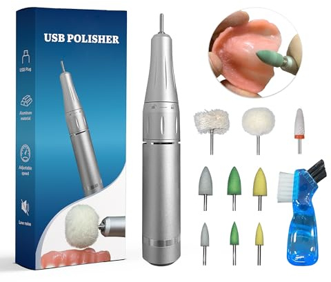 USB Polishing Machine, Portable Electric Mini Polisher 35000 RPM for Edge Correction Smoothing After Repair Cleaning Creating a Shiny Surface, Polishing Head Set with Step-by-Step Instructions