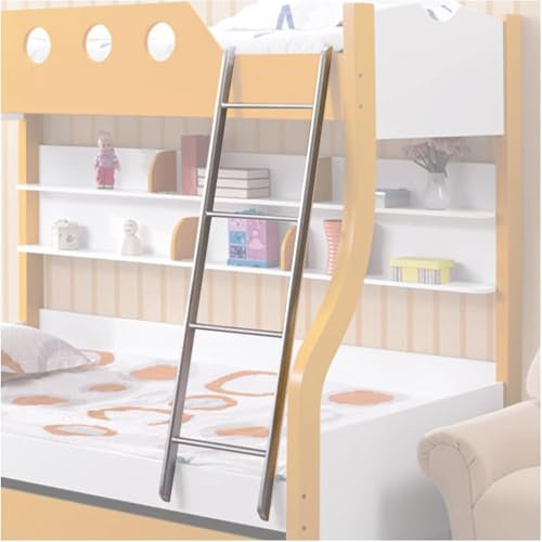 SAFWELAU Metallschrittaufstiegsleiter Etagenbett Leiter Etagenleiter zum Einhängen für die Wohnwagenschule, Metall-Hochbett-Kletterleiter, 116 130 140 150 cm hoch(Grey,1.3m/51.1/4.2ft)
