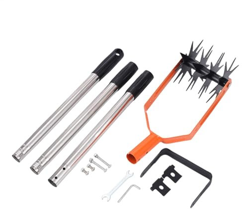 Fresa da giardino, coltivatore a mano da giardino, in acciaio con asta, robusto strumento di miscelazione del terreno con manico antiscivolo per gli amanti del giardino